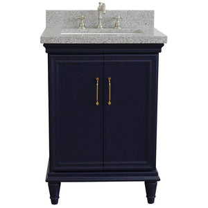 Bellaterra Home Vanity BellaTerra Home 25" Single vanity in Blue finish with Gray granite and rectangle sink 400800-25-BU-GYR