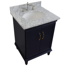 Load image into Gallery viewer, Bellaterra Home Vanity BellaTerra Home 25&quot; Single vanity in Blue finish with White Carrara and oval sink 400800-25-BU-WMO