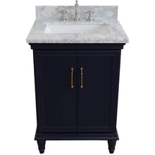 Load image into Gallery viewer, Bellaterra Home Vanity BellaTerra Home 25&quot; Single vanity in Blue finish with White Carrara and rectangle sink 400800-25-BU-WMR