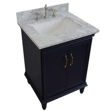Load image into Gallery viewer, Bellaterra Home Vanity BellaTerra Home 25&quot; Single vanity in Blue finish with White Carrara and rectangle sink 400800-25-BU-WMR