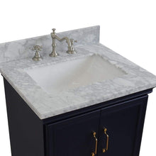 Load image into Gallery viewer, Bellaterra Home Vanity BellaTerra Home 25&quot; Single vanity in Blue finish with White Carrara and rectangle sink 400800-25-BU-WMR