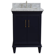 Load image into Gallery viewer, Bellaterra Home Vanity BellaTerra Home 25&quot; Single vanity in Blue finish with White Carrara and rectangle sink 400800-25-BU-WMR