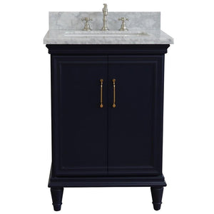 Bellaterra Home Vanity BellaTerra Home 25" Single vanity in Blue finish with White Carrara and rectangle sink 400800-25-BU-WMR
