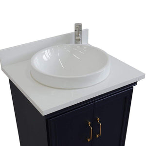 Bellaterra Home Vanity BellaTerra Home 25" Single vanity in Blue finish with White quartz and round sink 400800-25-BU-WERD