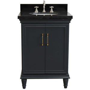 Bellaterra Home Vanity BellaTerra Home 25" Single vanity in Dark Gray finish with Black galaxy and oval sink 400800-25-DG-BGO