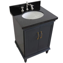 Load image into Gallery viewer, Bellaterra Home Vanity BellaTerra Home 25&quot; Single vanity in Dark Gray finish with Black galaxy and oval sink 400800-25-DG-BGO
