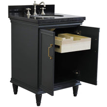 Load image into Gallery viewer, Bellaterra Home Vanity BellaTerra Home 25&quot; Single vanity in Dark Gray finish with Black galaxy and oval sink 400800-25-DG-BGO