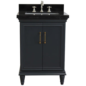 Bellaterra Home Vanity BellaTerra Home 25" Single vanity in Dark Gray finish with Black galaxy and rectangle sink 400800-25-DG-BGR