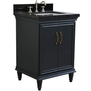 Bellaterra Home Vanity BellaTerra Home 25" Single vanity in Dark Gray finish with Black galaxy and rectangle sink 400800-25-DG-BGR