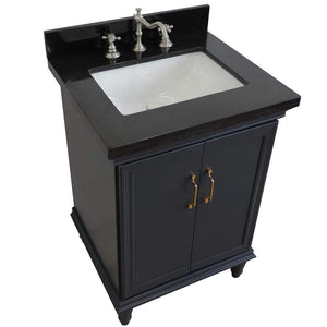 BellaTerra Home 25" Single vanity in Dark Gray finish with Black galaxy and rectangle sink 400800-25-DG-BGR