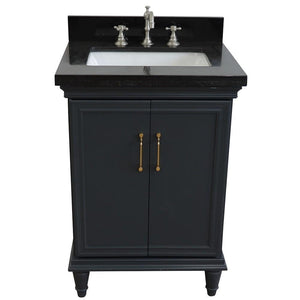 Bellaterra Home Vanity BellaTerra Home 25" Single vanity in Dark Gray finish with Black galaxy and rectangle sink 400800-25-DG-BGR