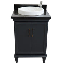 Load image into Gallery viewer, Bellaterra Home Vanity BellaTerra Home 25&quot; Single vanity in Dark Gray finish with Black galaxy and round sink 400800-25-DG-BGRD