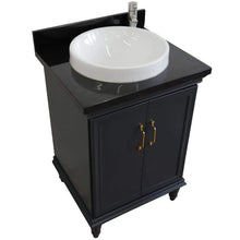 Load image into Gallery viewer, Bellaterra Home Vanity BellaTerra Home 25&quot; Single vanity in Dark Gray finish with Black galaxy and round sink 400800-25-DG-BGRD