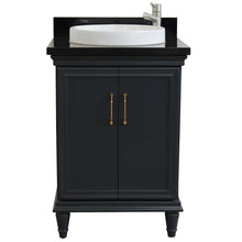 Load image into Gallery viewer, Bellaterra Home Vanity BellaTerra Home 25&quot; Single vanity in Dark Gray finish with Black galaxy and round sink 400800-25-DG-BGRD