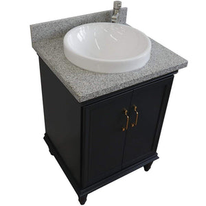 Bellaterra Home Vanity BellaTerra Home 25" Single vanity in Dark Gray finish with Gray granite and round sink 400800-25-DG-GYRD