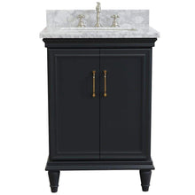 Load image into Gallery viewer, Bellaterra Home Vanity BellaTerra Home 25&quot; Single vanity in Dark Gray finish with White Carrara and rectangle sink 400800-25-DG-WMR