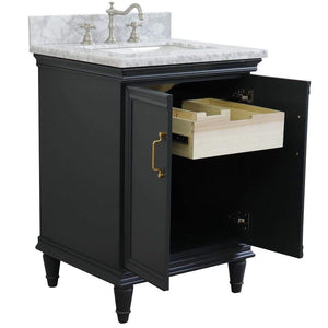 Bellaterra Home Vanity BellaTerra Home 25" Single vanity in Dark Gray finish with White Carrara and rectangle sink 400800-25-DG-WMR