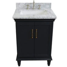Load image into Gallery viewer, Bellaterra Home Vanity BellaTerra Home 25&quot; Single vanity in Dark Gray finish with White Carrara and rectangle sink 400800-25-DG-WMR