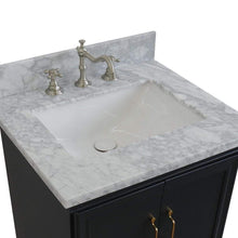 Load image into Gallery viewer, Bellaterra Home Vanity BellaTerra Home 25&quot; Single vanity in Dark Gray finish with White Carrara and rectangle sink 400800-25-DG-WMR