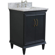 Load image into Gallery viewer, Bellaterra Home Vanity BellaTerra Home 25&quot; Single vanity in Dark Gray finish with White Carrara and rectangle sink 400800-25-DG-WMR