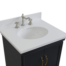Load image into Gallery viewer, Bellaterra Home Vanity BellaTerra Home 25&quot; Single vanity in Dark Gray finish with White quartz and oval sink 400800-25-DG-WEO
