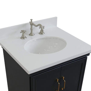 Bellaterra Home Vanity BellaTerra Home 25" Single vanity in Dark Gray finish with White quartz and oval sink 400800-25-DG-WEO