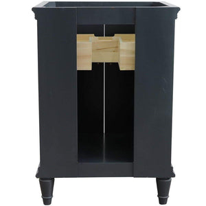 Bellaterra Home Vanity BellaTerra Home 25" Single vanity in Dark Gray finish with White quartz and oval sink 400800-25-DG-WEO