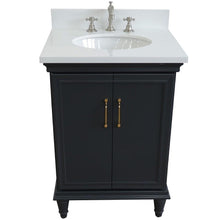 Load image into Gallery viewer, Bellaterra Home Vanity BellaTerra Home 25&quot; Single vanity in Dark Gray finish with White quartz and oval sink 400800-25-DG-WEO