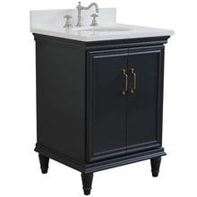 Load image into Gallery viewer, Bellaterra Home Vanity BellaTerra Home 25&quot; Single vanity in Dark Gray finish with White quartz and oval sink 400800-25-DG-WEO