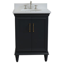 Load image into Gallery viewer, Bellaterra Home Vanity BellaTerra Home 25&quot; Single vanity in Dark Gray finish with White quartz and oval sink 400800-25-DG-WEO