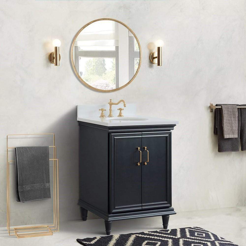 Buy White Quartz Oval Sink Bathroom Vanity Cabinets