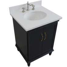 Load image into Gallery viewer, Bellaterra Home Vanity BellaTerra Home 25&quot; Single vanity in Dark Gray finish with White quartz and oval sink 400800-25-DG-WEO