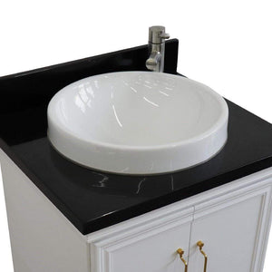 Bellaterra Home Vanity BellaTerra Home 25" Single vanity in White finish with Black galaxy and round sink 400800-25-WH-BGRD