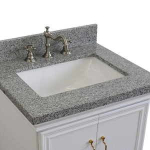 Bellaterra Home Vanity BellaTerra Home 25" Single vanity in White finish with Gray granite and rectangle sink 400800-25-WH-GYR