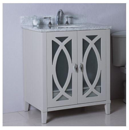 Bellaterra Home Vanity BellaTerra Home 30 in Single Sink Vanity-Manufactured Wood-Light Gray 9009-30-LG-WC