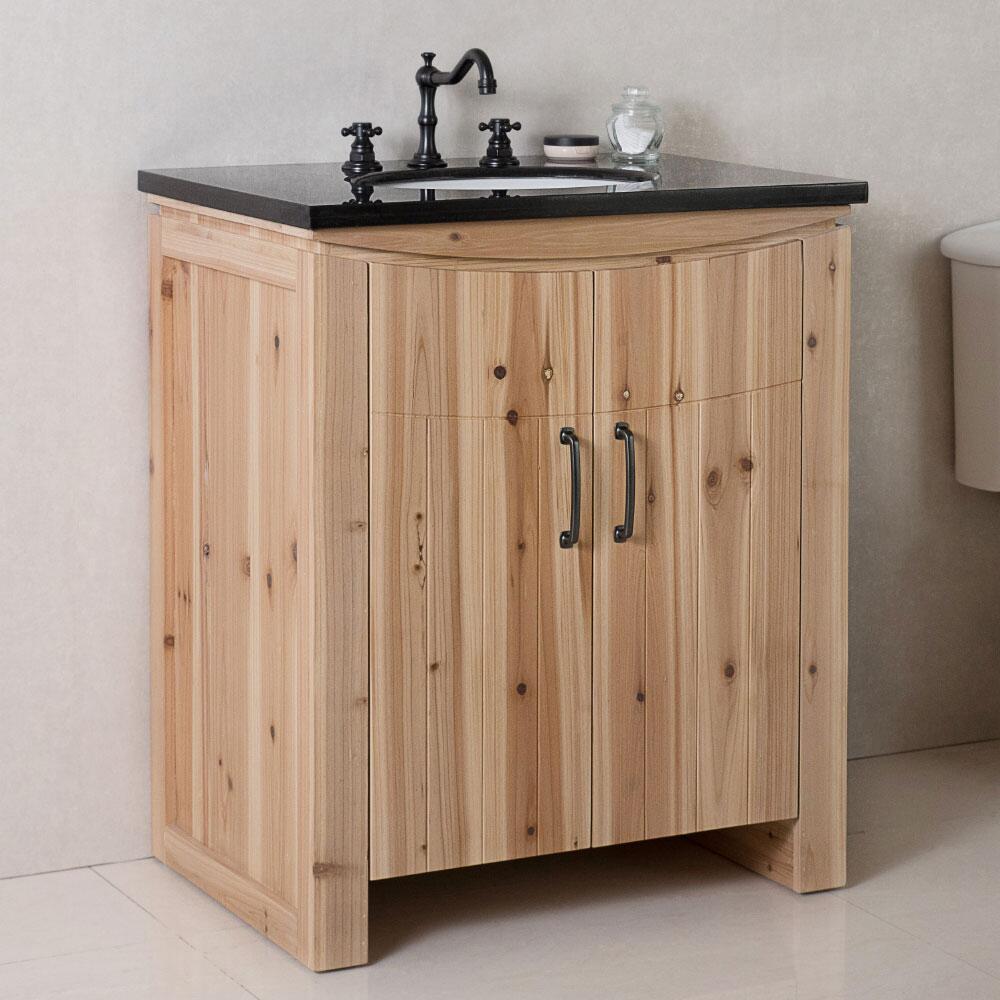 Bellaterra Home Vanity BellaTerra Home 30 in Single Sink Vanity-Solid Fir-Natural 6001-30-NL-BG
