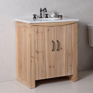 Bellaterra Home Vanity BellaTerra Home 30 in Single Sink Vanity-Solid Fir-Natural 6001-30-NL-JW