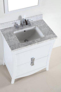 Bellaterra Home Vanity BellaTerra Home 30 in. Single sink vanity with White Carrara Top 500701-30-WC