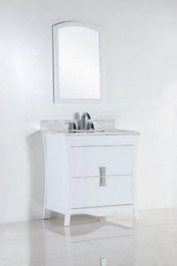 Bellaterra Home Vanity BellaTerra Home 30 in. Single sink vanity with White Carrara Top 500701-30-WC