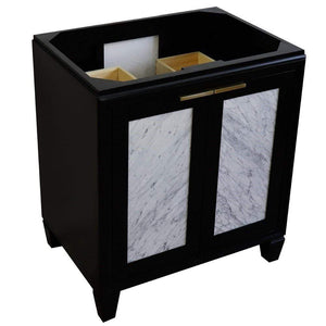 Bellaterra Home Vanity BellaTerra Home 30" Single sink vanity in Black finish - cabinet only 400990-30-BL