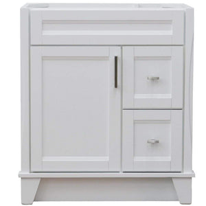 Bellaterra Home Vanity BellaTerra Home 30" Single Sink Vanity in White Finish- Cabinet Only 400700-30-WH