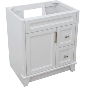 Bellaterra Home Vanity BellaTerra Home 30" Single Sink Vanity in White Finish- Cabinet Only 400700-30-WH