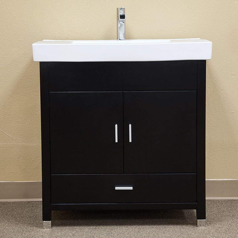 Bellaterra Home Vanity BellaTerra Home 31.5 in Single Sink Vanity-Wood-Black 203107-S