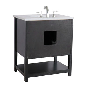 Bellaterra Home Vanity BellaTerra Home 31 in Single sink Vanity-Wood-Espresso-White Quartz 203054A-ES