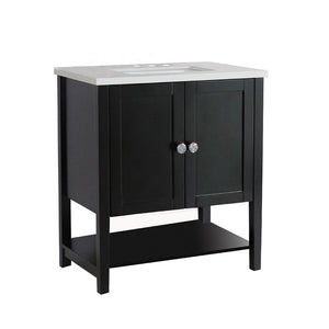 Bellaterra Home Vanity BellaTerra Home 31 in Single sink Vanity-Wood-Espresso-White Quartz 203054A-ES
