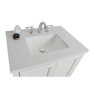 Bellaterra Home Vanity BellaTerra Home 31 in Single Sink Vanity-Wood-White Quartz 203054A-WH