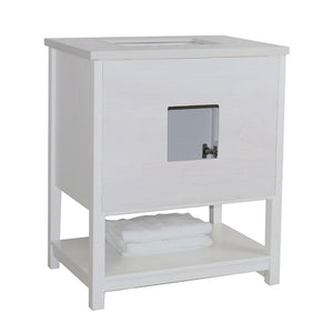 Bellaterra Home Vanity BellaTerra Home 31 in Single Sink Vanity-Wood-White Quartz 203054A-WH
