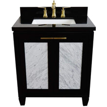 Load image into Gallery viewer, Bellaterra Home Vanity BellaTerra Home 31&quot; Single sink vanity in Black finish with Black galaxy granite with rectangle sink 400990-31-BL-BGR