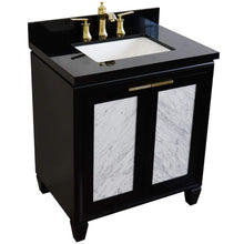 Load image into Gallery viewer, Bellaterra Home Vanity BellaTerra Home 31&quot; Single sink vanity in Black finish with Black galaxy granite with rectangle sink 400990-31-BL-BGR