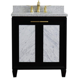 Bellaterra Home Vanity BellaTerra Home 31" Single sink vanity in Black finish with Gray granite with oval sink 400990-31-BL-GYO
